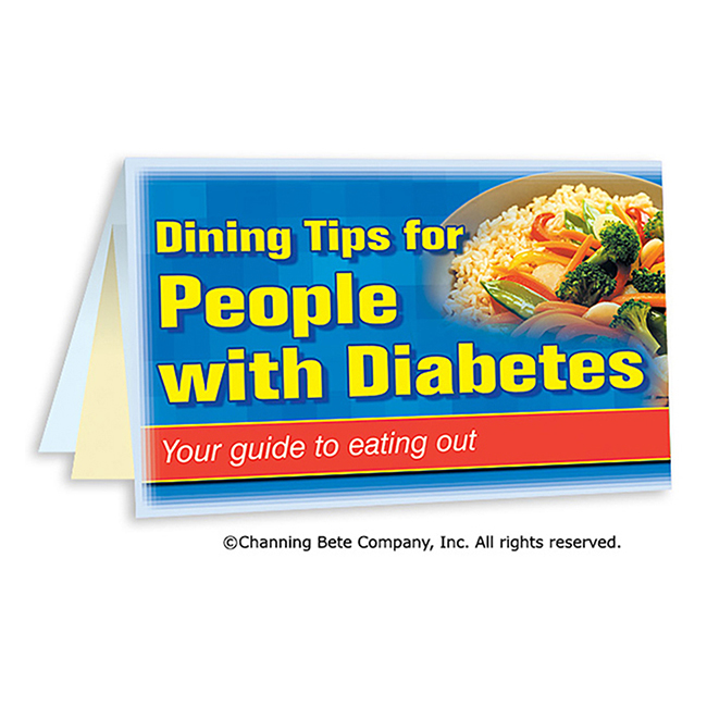 Dining Tips For People With Diabetes; A Pocket Minder Card