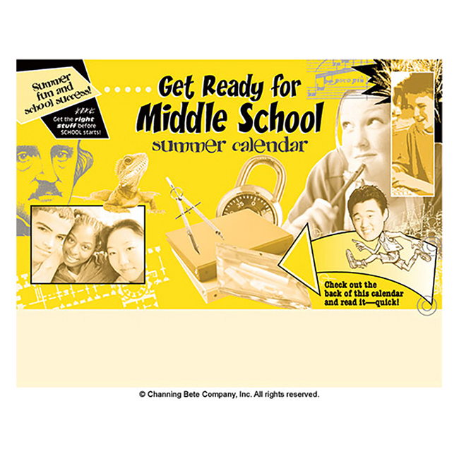 Get Ready For Middle School Summer Calendar