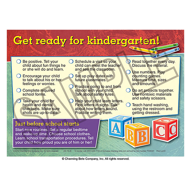 Get Ready For Kindergarten Cling Channing Bete