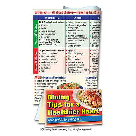Dining Tips For A Healthier Heart; A Pocket Minder Card