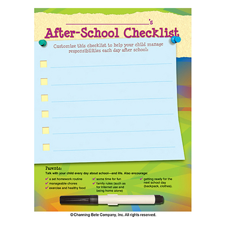 After-School Checklist; A Write Now Dry-Erase Board