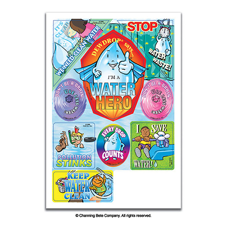 Dewdrop® Says, I'm A Water Hero Stickers