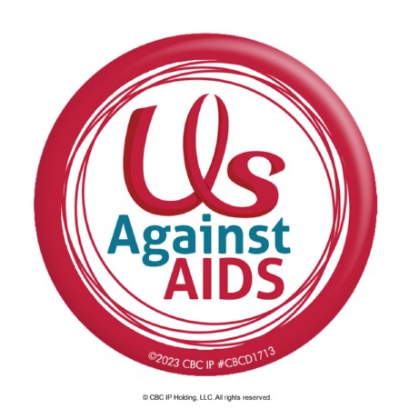 Us Against AIDS Button -- Customize With Your Message