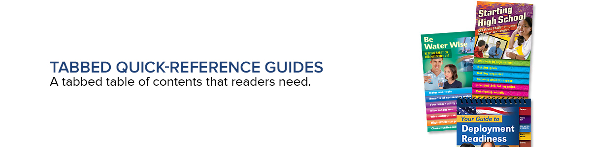 tabbed reference guides banner top